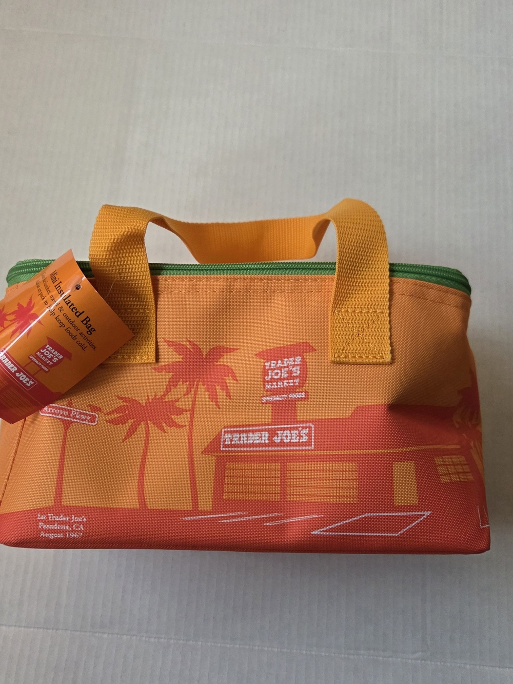 Trader Joe's Orange & Red Insulated Lunch Bag Mini